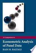 A Companion to Econometric Analysis of Panel Data