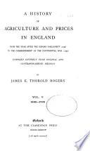 A History of Agriculture and Prices in England: 1583-1702