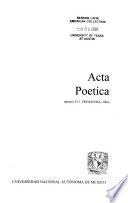Acta poética