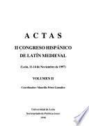Actas II Congreso Hispánico de Latín Medieval (León, 11-14 de noviembre de 1997)