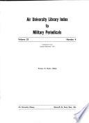 Air University Library Index to Military Periodicals