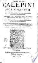 Ambrosii Calepini dictionarium