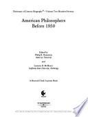 American Philosophers Before 1950