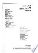 Anuario de legislación, nacional y provincial