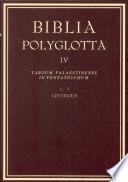 Biblia polyglotta matritensia: L. 3 : Leviticus
