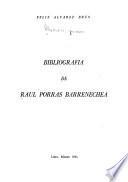 Bibliografia de Raúl Porras Barrenechea