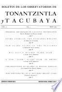 Boletín de los Observatorios Tonantzintla y Tacubaya