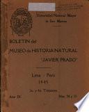 Boletín del Museo de historia natural Javier Prado.