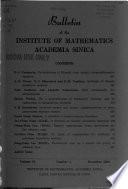 Bulletin of the Institute of Mathematics, Academia Sinica