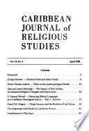Caribbean journal of religious studies