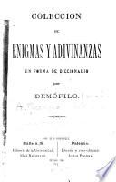 Coleccion de enigmas y adivinanzas en forma de diccionario