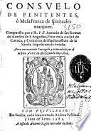 Consuelo de penitentes, o Mesa franca de spirituales manjares