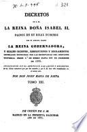 Decretos de la Reina Nuestra Señora Doña Isabel II.