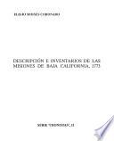 Descripción e inventarios de la misiones de Baja California, 1773