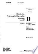 Deutsche Nationalbibliographie und Bibliographie der im Ausland erschienenen deutschsprachigen Veröffentlichungen