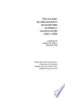 Diccionario bio-bibliográfico de escritores de México nacidos entre 1920 y 1970