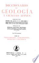 Diccionario de geología y ciencias afines: Paleontología, por B. Meléndez. Estratigrafía, orogenia y tectónica, por P. de Novo
