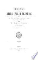 Discurso leido en la apertura anual de los estudios de la Real y Pontificia Universidad de Santo Tomás de Manila