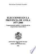 Elecciones en la provincia de Ávila, 1977-2000