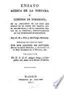 Ensayo acerca de la tortura o cuestion de tormento