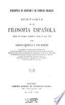 Historia de la filosofía española: Desde los tiempos primitivos