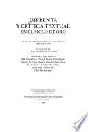 Imprenta y crítica textual en el Siglo de Oro