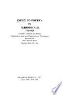 Index to Poetry in Periodicals, 1920-1924