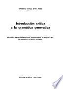 Introducción crítica a la gramática generativa