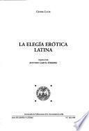 La elegía erótica latina