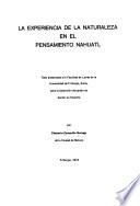 La experiencia de la naturaleza en el pensamiento nahuatl