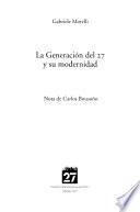 La generación del 27 y su modernidad