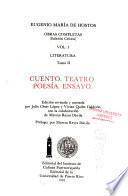 La peregrinación de Bayó. t. 2. Cuento. Teatro. Poesía. Ensayo. t. 3. Critica. t. 4. La tela de Araña