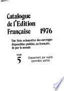Le Catalogue de l'édition française
