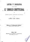 Leyes y decretos expedidos por el 12o. congreso constitucional del estado libre y soberano de Puebla, año de 1894