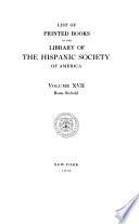 List of Printed Books in the Library of the Hispanic Society of America