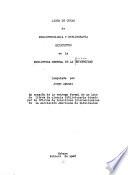 Lista de obras de bibliotecología y bibliografía existentes en la Biblioteca General de la Universidad