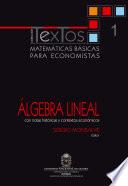 Matemáticas básicas para economistas. Vol. 1. Álgebra lineal (Con notas históricas y contextos económicos)