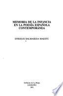 Memoria de la infancia en la poesía española contemporánea