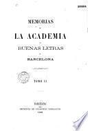 Memorias de la Academia de Buenas Letras de Barcelona. Tomo II