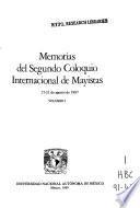 Memorias del Segundo Coloquio Internacional de Mayistas