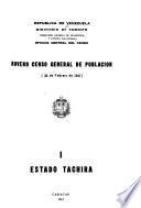 Noveno censo general de poblacion, 26 de febrero de 1961: Estado Tachira