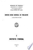 Noveno censo general de población: Distrito Federal