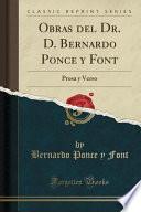 Obras Del Dr. D. Bernardo Ponce y Font