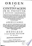 Origen y continuacion de el Instituto y Religion Geronimiana