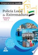 Policia Local de Extremadura. Temario Volumen Ii Ebook