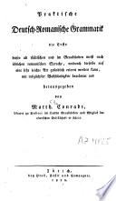 Praktische Deutsch-Romanische Grammatik