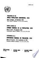Proceedings of the World Population Conference, 1954: Meetings 7, 15, 21, 23, 25, 28