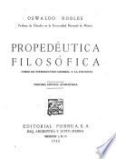 Propedéutica filosofía