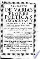 Ramillete de varias flores poeticas, recogidas, y cultivadas en los primeros abriles de sus años