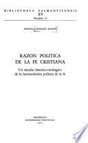 Razón política de la fe cristiana